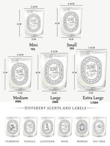 香草、薰衣草、玫瑰玻璃罐蜡烛，家居香氛蜡烛，无烟香氛蜡烛，适用于芳香疗法、除臭、冥想、瑜伽、祈祷、送礼、缓解压力和放松身心。