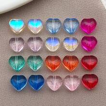 20pcs Heart Transparent Glass Beads Valentine's Day Glass Heart Crystal Spacer Loose Beads For Women DIY Jewelry Making Craftings Bracelets Necklaces Earrings Beading Projects - Multicolor - View 11