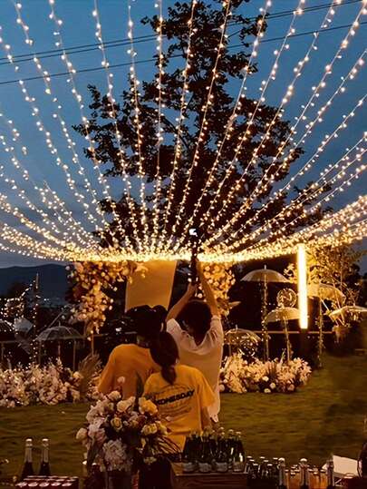 1pc 4.9/9.8/14.7/19.6/32.8/49.2/65.6ft. Home Decorative Led Fairy String Lights,Battery/USB Powered,Courtyard Trees Decor,Bedroom Decorative Light String,Suitable For Wedding Birthday Party Window Decor, Garden Yard Decor String Lights,Valentine's Day Indoor Room Decoration Light String