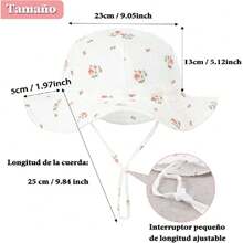 Sombrero de Sol para Bebé, Sombrero de Bebé Niña y Niño de 3 a 12 Meses, Gorro ala Ancha de Sol con Puro Algodón, Gorro de Playa para Días de Campo o Salir para Bebés y Niños Pequeños,36984363 - Morado - Ver 6