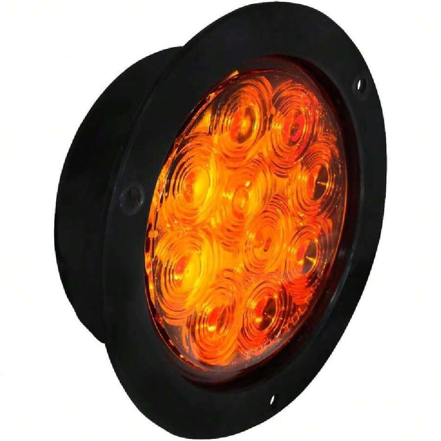 PLAFON LEDS MICA AMBAR TRASERO 4" 10 LEDS 12V - 24V SELLADO UNIVERSAL ATORNILLABLE  8002,37362875 - Multicolor - Ver 1