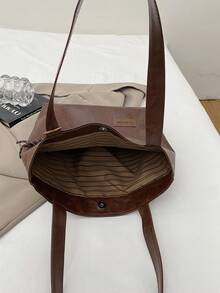 Túi đeo vai nữ đa năng họa tiết đồ họa sang trọng mới - Cà phê - Xem 6