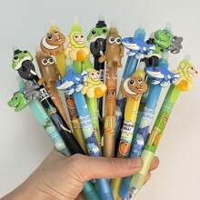 Set de 12 bolígrafos de gel borrables con temática de mitología china, punta fina de 0,5 mm, tinta azul, con borrador incorporado, excelente para tomar notas y escribir, perfecto para oficina, escuela, cumpleaños, Navidad, Halloween, Año Nuevo, ¡regalos de Pascua! - Multicolor - Ver 1