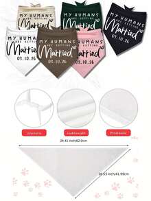 Khăn quàng cổ cho chó cá nhân hóa, có thể in ảnh/tên/chữ/ngày tháng. Khăn quàng cổ cho chó tùy chỉnh, có thể in ảnh và tên thú cưng, ví dụ như khăn quàng cổ "Chủ của tôi sắp kết hôn", khăn quàng cổ cho chó, khăn quàng cổ đính hôn, khăn quàng cổ thông báo đính hôn, khăn quàng cổ cưới cho chó, bộ khăn quàng cổ "Cô ấy đã nói đồng ý", thích hợp làm phụ kiện chụp ảnh thông báo đính hôn, trang phục cưới cho chó trong tiệc cô dâu, quà tặng cho cô dâu tương lai, cũng là một món quà Giáng sinh lý tưởng. - Nhiều phong cách - Xem 13