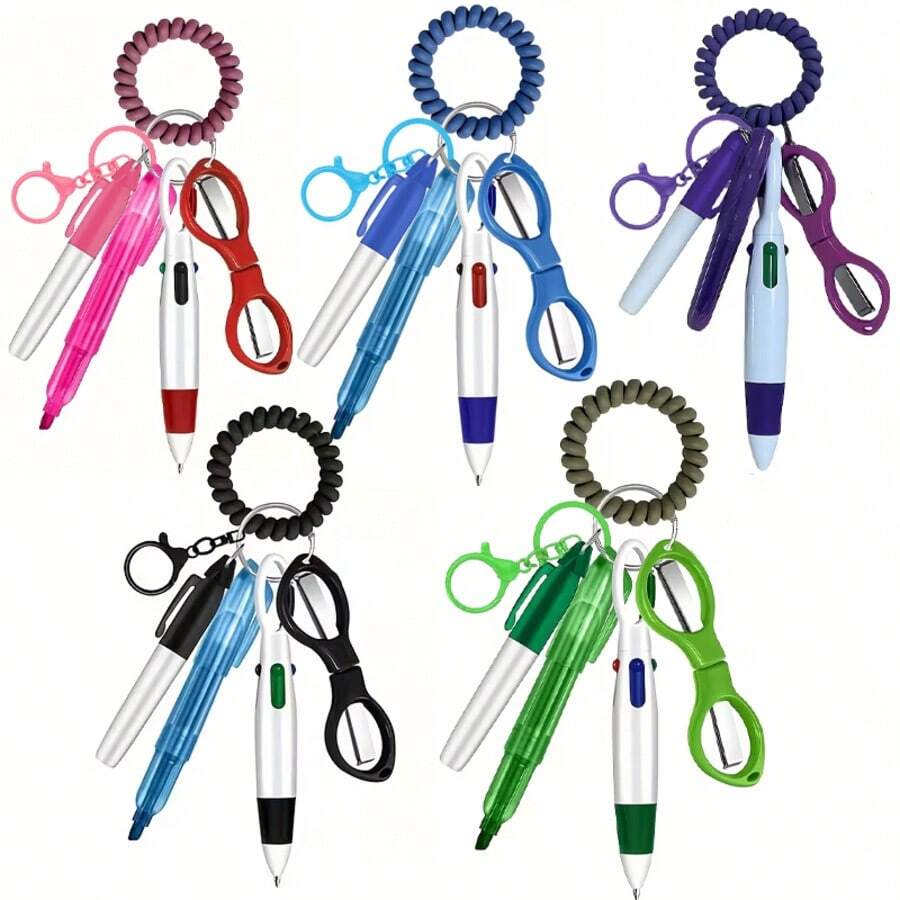 6pcs Retractable Mini Nurse Ballpoint Pen Set With Badge Clips, Ideal Nurse's Day Gift - Multicolor - View 1