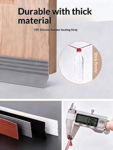 50mm Wide Self-Adhesive Door Bottom Seal Strip, Dust-Proof, Soundproof, Windproof Sealing Strip For Bedroom Wooden Door, Glass Door (1m/Pc) - Multicolor - View 9