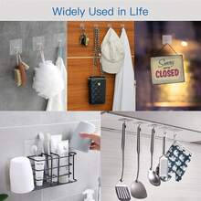 Seamless Transparent Sticky Hooks, Multi-Functional Hanging Wall Hooks, Self-Adhesive Non-Slip Design, Suitable For Kitchen, Bathroom, Living Room And Bedroom; Wall Storage Hooks, Coat Hooks, Bathroom Strong Adhesive Hooks (No Drilling Required) - Multicolor - View 2