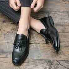 Men's Loafers Slip On Driving Shoes, Suitable For Daily Wear. Classic And Simple Business Shoes With Tassel Decoration Are Lightweight Men's Shoes - 黑色 - 查看 6