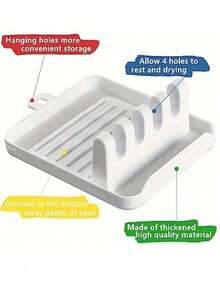 1个4格画笔架，DIY美术画笔收纳架，水彩颜料盘，水彩丙烯油画笔架，学校用品画笔整理架 - 彩色 - 查看 9