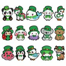 9/15PCS Cute Green Hat Animal St. Patrick's Day Series Shoe Charms Set, PVC Shoe Decorations For Beach Bag, Shoe Accessories Charms, Gift Idea For Birthday Christmas Valentine's Day Halloween Party Favors,Shoe,Spring Summer Picks,Brides Maid Gifts,Room,Bedroom Deccor,Bedroom Deccor,Beach,Travel,For Men,For Women,Vacation - Multicolor - View 14