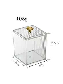 1pc Transparent Double-Layer Plastic Desktop Cotton Swab Storage Box, Modern Minimalist Clear Desktop Organizer Box, Multi-Functional Office Supplies, Suitable For Home And Office Space, Space-Saving, Fashionable And Minimalist Storage Solution. - Clear - View 9