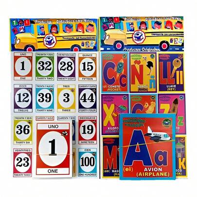 TendenciaJuego Loteria Numeros Letras Abecedario Español Ingles NiñosCalidad premium