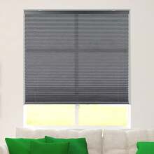 Pleated Fabric Window Shade, Light Filtering, Cordless, 34" W X 72" H, Gray - Xám - Xem 5
