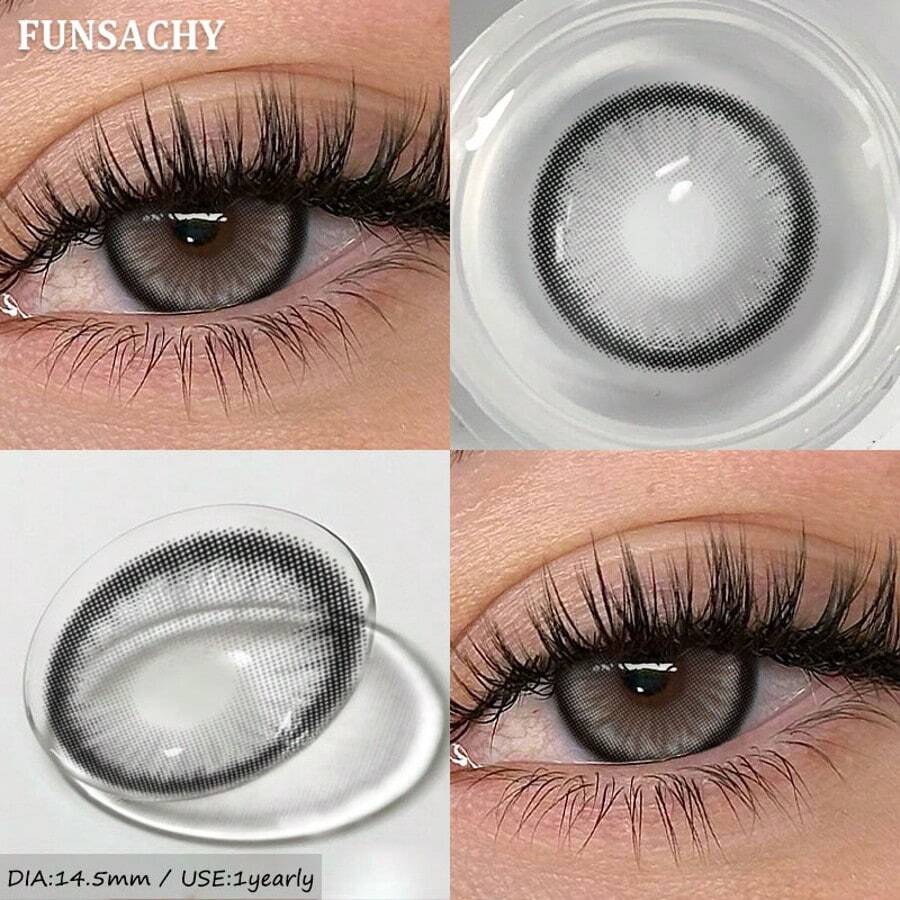 FUNSACHY Colored Contact Lenses Annual Use For Students, Big Eyes, Natural Brown Contact Lenses