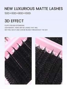 CMAYOME 640/624/592/140簇假睫毛，D卷度蓬松假睫毛，10D-100D，9-16毫米，DIY假睫毛，浓密蓬松，自然妆效，可重复使用，适合居家或户外使用，适用于日常生活、婚礼、约会、派对、旅行、春季等各种场合。睫毛簇，假睫毛，单根假睫毛，假睫毛 - D - 查看 6