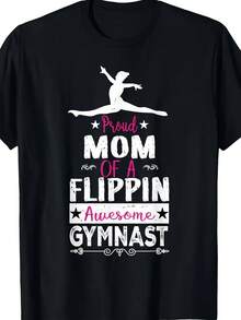 Proud Mom Of A Flippin Awesome Gymnast Gymnastics T Shirt - 款式6 - 查看 1
