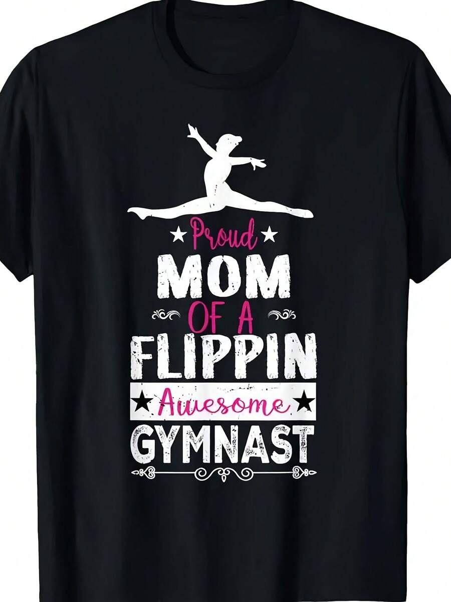 Proud Mom Of A Flippin Awesome Gymnast Gymnastics T Shirt - 款式6 - 查看 1