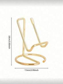 1pc Universal Smartphone Desktop Stand, Fashionable Frame Design, Sturdy Plastic/Metal Phone Holder, Suitable For Video Calls And Reading, Gold And Rose Gold Finishes, Lightweight And Portable, Scratch-Resistant Pad, Perfect For Home, Office, Travel, High-Quality Structure - Multicolor - View 12