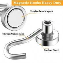 1/5/10pcs Strong Magnetic Hooks With Magnet And Hanger, No Nails Needed For Hanging, Suitable For Refrigerator, Kitchen, Cruise, Grill, Garage And Storage Space