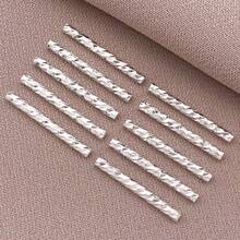 20个18K镀铜真金加厚银色铂金花朵连接管，DIY手链饰品制作配件