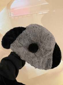 1 buc Pălărie drăguță de pluș, culoare solidă, în formă de animal, câine mic, cu urechi lungi, pălărie de găleată, protecție pentru urechi caldă, pălărie de pluș, pălărie casual caldă și rezistentă la vânt pentru femei, toamnă/iarnă, protecție pentru urechi, potrivită pentru petrecere, ținută casual zilnică - câine - Vizualizare 2