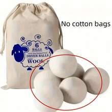 6pcs 6CM Extra Large Wool Dryer Balls - XL Natural Fabric Softener, Reusable, Reduces Wrinkles, Saves Drying Time. The Extra Large Dryer Balls Are A More Choice Than Plastic Dryer Balls. - Apricot - View 5