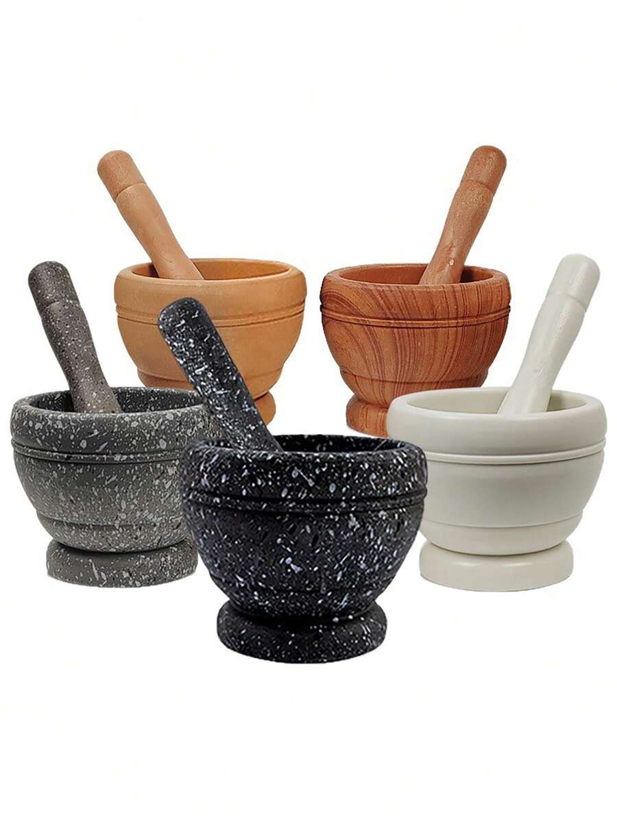 1 Set Grinding Bowl, Kitchen Garlic Press Bowl, Food Chopper, PP Material Multi-Function Grinder, Garlic Crusher, Spice & Herb Tool And Restaurant Kitchen Grain & Supplement Grinder