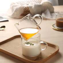 Espresso Cups Set Of 2, 4 OZ Double Spouts Cups, Shot Glasses, Milk Cup With Handle, Clear Glass, Espresso Accessories For Machine, Small - Transparent - View 3