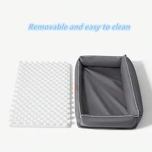 1个宠物床，狗床，猫床，宠物沙发，适合小型/中型/大型犬，可拆卸易清洗，蛋形泡沫填充底部，带有防滑防潮颗粒 - 彩色 - 查看 4