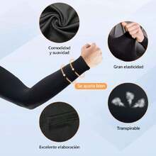 Mangas para Brazos UV, Manga Protectora para Brazo 4 Pares UPF50+, Mangas para Sol de Seda Hielo para Hombre/Mujer, Alta Elasticidad Fresco y Transpirable, para Exteriores Ciclismo Golf Pescar,37333763 - Rojo y blanco - Ver 5