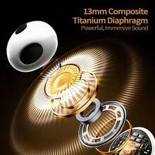 Newmine T4S Bluetooth 5.3 True Wireless Earbuds: Long Battery Life, IPX7 Water Resistance, Low Latency For Gaming And Sports, Noise Cancellation, High-Definition Calls, Comfortable In-Ear Design. - White - View 3