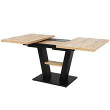Telescopic Dining Table (118-157*70*75cm), Extendable Table, Kitchen Table, Extendable To 118-157cm Using Internal Extension Leaves, For Kitchen And Living Room, Wood-Colored Dining Table - 黑色 - 查看 5
