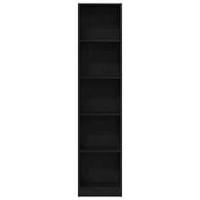 Larryhot Libreria Rovere Nero 40x24x176 cm in Legno Multistrato, Facile da assemblare, dall'estetica elegante e raffinata, pratica per riporre gli oggetti, la scelta ideale per l'organizzazione e la decorazione domestica - Castano - Visualizzare 4