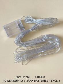 1串100/140/168颗LED灯珠，尺寸为1.5*2米/2*2米/3*2米，适用于房间装饰、室内装饰、氛围照明、浪漫氛围、求婚、婚礼、生日装饰等场合。 - 黃色 - 查看 7