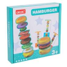 1 Set Giocattolo Bambini Casa Hamburger, Giocattolo da Cucina Simulazione per Bambini Maschi e Femmine, Set Casa Simulazione in Legno con Hamburger Smontabile, Giocattolo Puzzle Bambini con Carte Abbinamento Multiplo, Regali Interattivi Genitore-Figlio - Multicolore - Visualizzare 9