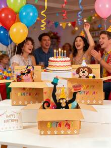 3张3D立体趣味生日贺卡，猴子、猫、狗图案，趣味十足，附赠信封，适合送给女性、妻子、母亲等。猫咪主题3D立体生日贺卡，趣味3D生日贺卡。 - 彩色 - 查看 8