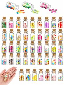 10/20pcs Mini Wishing Bottles With Cork Stoppers, Micro Transparent Artificial Fruit Theme Drift Bottles, Glass Bottle Pendants, Suitable For Micro Landscape Crafts, DIY Crafts, Home Decor, Bookshelf, Living Room Scenes, Birthday Party Gifts, Car Interior Accessories, Gift Bag Fillers, Wedding Gifts, Valentine's Day Gifts - Multicolor - View 4