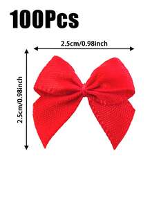 30/50/100 Peças Laços de Fita, Laços de Fita Vermelha Embrulhada, Mini Laços de Fita de Cetim para Artesanato DIY e Decorações de Presentes, Sapatos, Roupas, Caixas de Presente, Flores de Laço Feitas à Mão, Decorações de Bolo, Acessórios de Lingerie e Meias