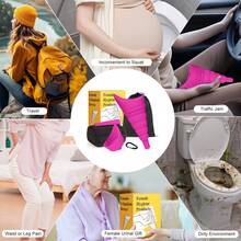 Foldable Female Urinal Device Portable Urinal For Women Pee Funnel For Women Travel, She Pee Cup For Women Stand To Pee Womens Urinal Funnel With Tube Case - 中紫紅色 - 查看 5