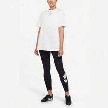 Nike Sportswear Logo Print High Waist Yoga Fitness Pants, Black