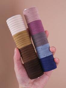 767pcs/Set Multicolor Fabric Hair Scrunchies, Women's Simple Non-Damaging Hair Ties, Versatile Large Hair Claw, High Elastic Hair Bands, Hair Accessories For Girls, Daily Use & Back To School - Multicolor - View 6