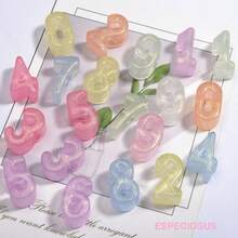 20pcs Acrylic Pearlescent Colorful Large Hole Number Beads, DIY Craft Materials For Kids, Spring/Summer - Multicolor - View 6