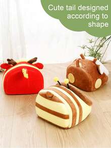 1个动物造型布艺软窝，半封闭式，适合仓鼠/豚鼠等小型宠物，四季皆宜 - 彩色 - 查看 5