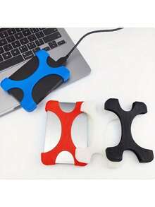 2.5 Inch Universal Fit Mobile Hard Drive Protective Case - Shock-Absorbing X-Shaped Silicone Cover With Non-Slip Grip, Durable Protection Against Drops And Scratches, And Easy Carrying Convenience