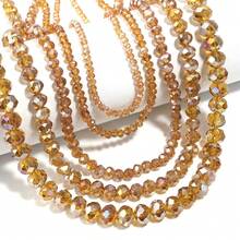 1颗刻面金色AB彩算盘水晶扁珠，多种尺寸可选3/4/6/8/10毫米，时尚多彩休闲百搭DIY珠子，可用于制作手链、项链、珠宝首饰、吊坠、钥匙扣、装饰品等。 - 金色 - 查看 3