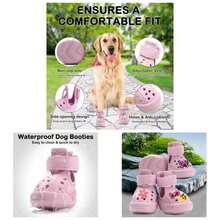 Dog Shoes Hot Pavement, Non - Slip Waterproof Breathable Easy To Clean Put On And Take Off Dog Boots, Paw Protector Hot Summer Roads Winter Snow Pink, Size 8: 3.15 Inchx2.56 InchL* - màu hồng + Kích cỡ 8: (2,56"x3,15") (Chiều rộng*Chiều dài) - Xem 1