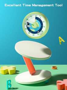 Wizualny timer dla dzieci, 60-minutowe odliczanie do klasy, biura i kuchni, cichy timer biurkowy do zarządzania czasem dla dzieci, planetarny wzór timera Pomodoro - Wielokolorowe - Zobacz 3