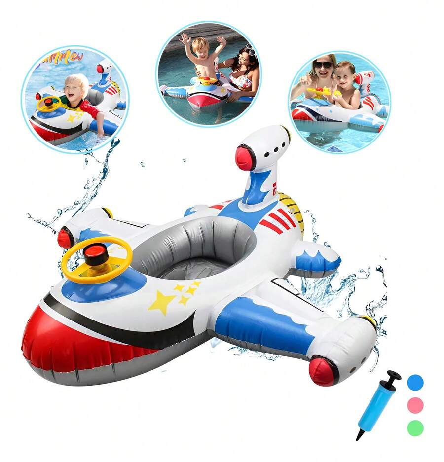 TendenciaFlotador Inflable Para Piscina De Bebé Con Forma De AviónCalidad premium - Azul - Ver 1