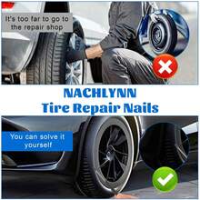 60Pcs Tire Repair Screws Plugs, Self-Service Tyre Repair Vacuum Rubber Nails Kit For Car/Motorcycle/Truck/Tractor Puncture Fast Tyre Repair Supplies - 1 - 查看 7