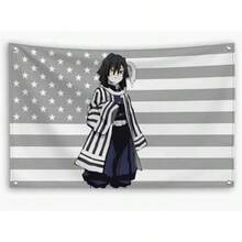 Obanai Iguro American Flag Anime : Kimetsu No Yaiba Banner Outdoor Decor Decoration Garage Flags Tapestry Flag - a - 查看 1